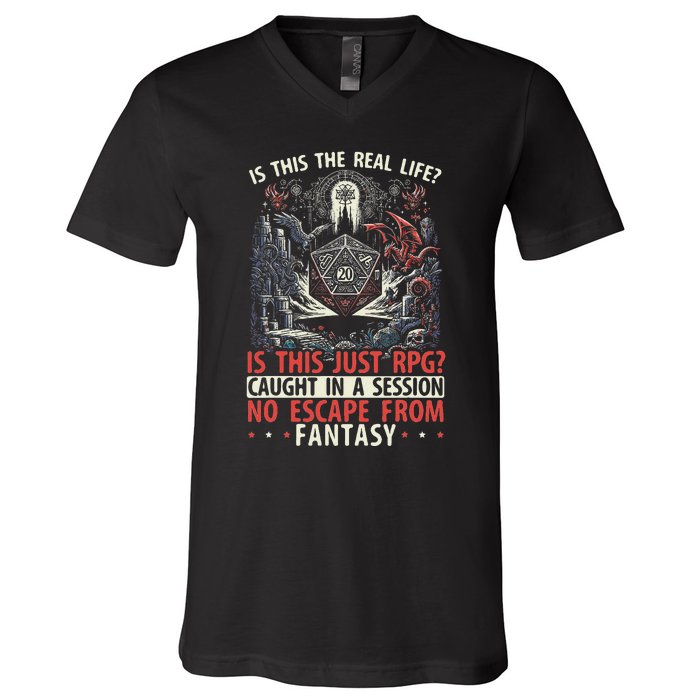 Role Playing Game Rpg Master D20 Tabletop Funny Rpg Gamer V-Neck T-Shirt