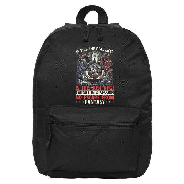 Role Playing Game Rpg Master D20 Tabletop Funny Rpg Gamer 16 in Basic Backpack