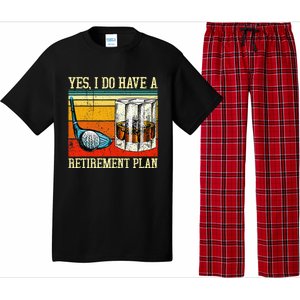 Retirement Plan Golf Bourbon Retired Funny Retiree Dad Papa Pajama Set