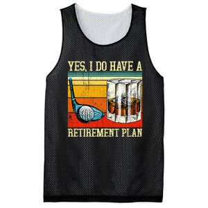 Retirement Plan Golf Bourbon Retired Funny Retiree Dad Papa Mesh Reversible Basketball Jersey Tank