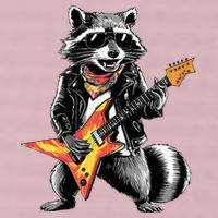 Racoon Playing Guitar 25L Jumbo Tote
