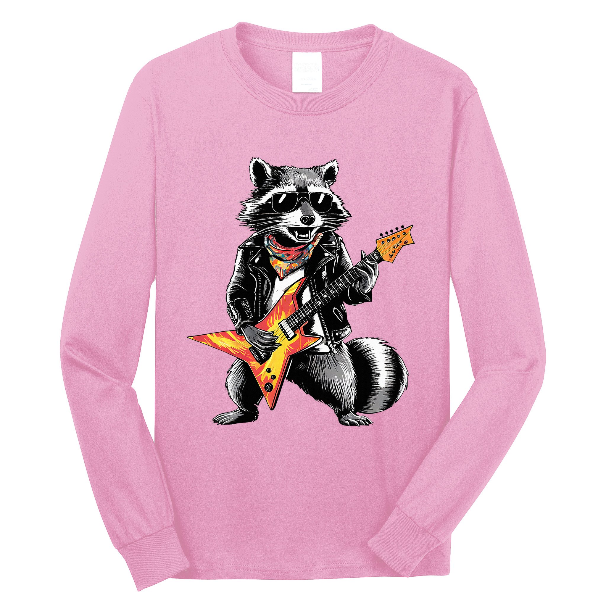 Racoon Playing Guitar Long Sleeve Shirt