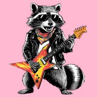 Racoon Playing Guitar Long Sleeve Shirt