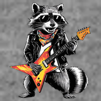 Racoon Playing Guitar Hooded Wearable Blanket