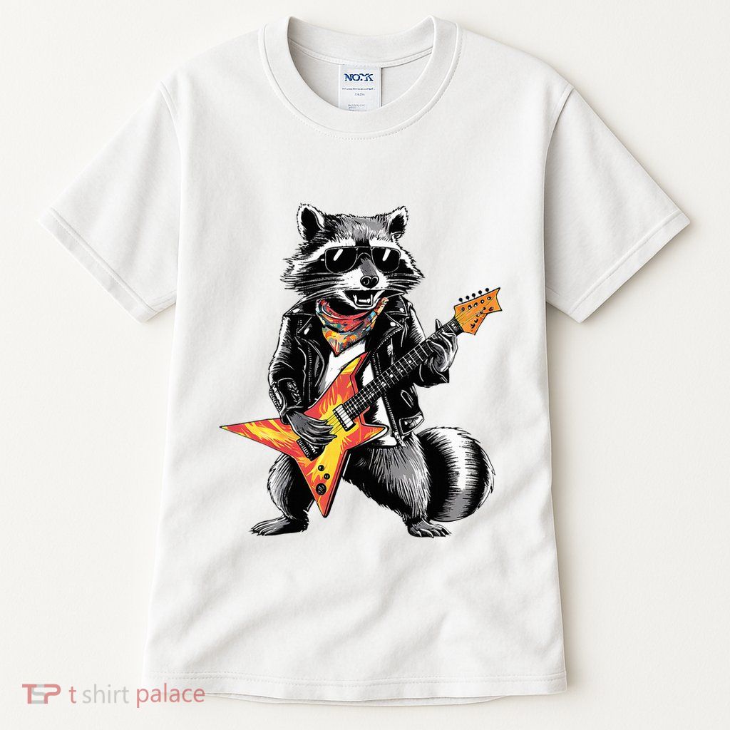 Racoon Playing Guitar Tall T-Shirt