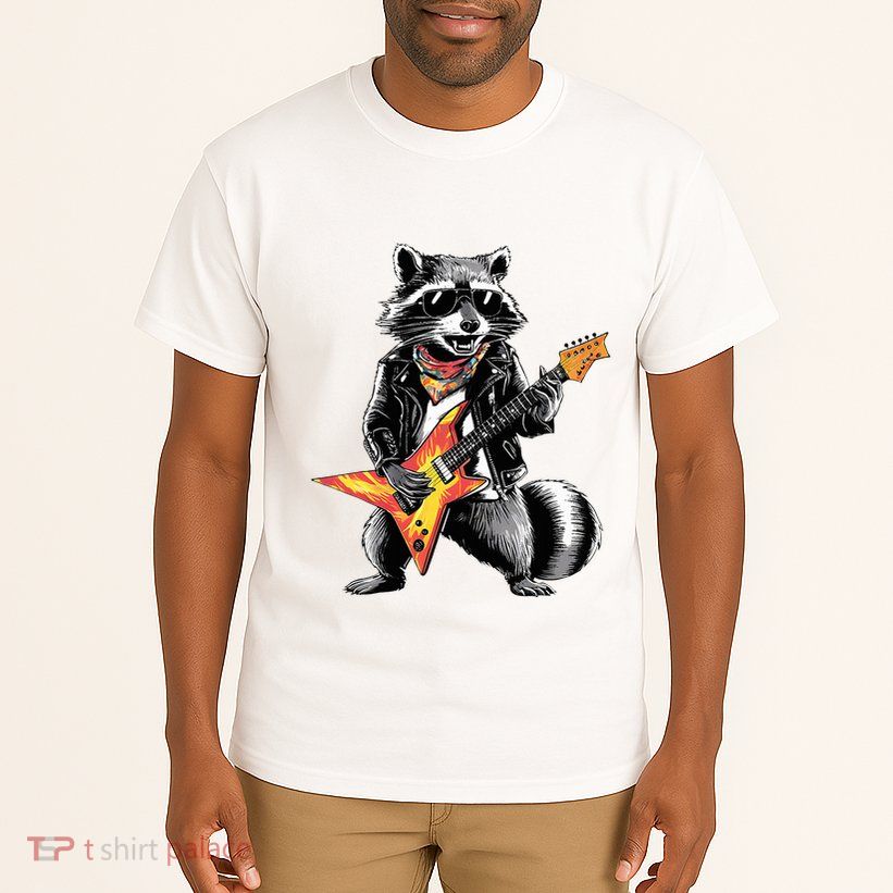 Racoon Playing Guitar Tall T-Shirt