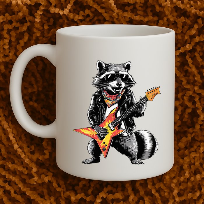 Racoon Playing Guitar Mug