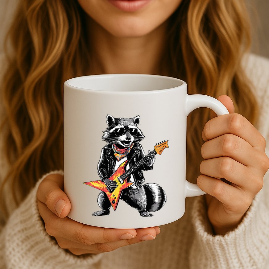 Racoon Playing Guitar Mug