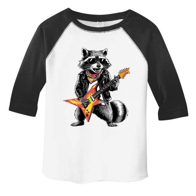 Racoon Playing Guitar Toddler Fine Jersey T-Shirt