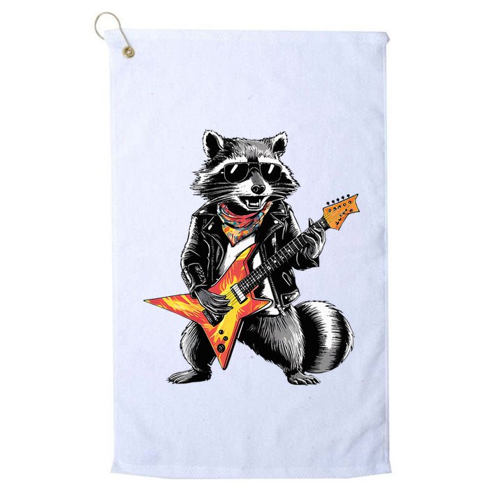 Racoon Playing Guitar Golf Towel