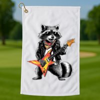 Racoon Playing Guitar Golf Towel
