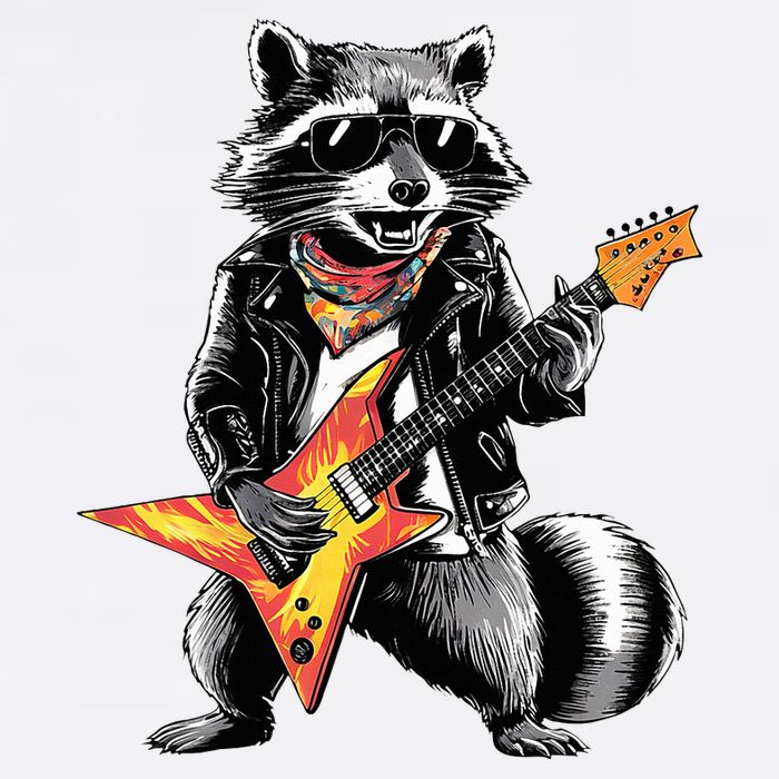 Racoon Playing Guitar Golf Towel