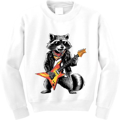 Racoon Playing Guitar Kids Sweatshirt