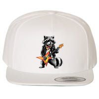 Racoon Playing Guitar Wool Snapback Cap