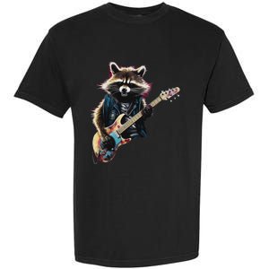 Raccoon Playing Guitar Funny Rock Music Metal Guitar Player Garment-Dyed Heavyweight T-Shirt