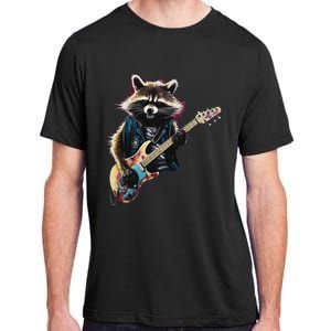 Raccoon Playing Guitar Funny Rock Music Metal Guitar Player Adult ChromaSoft Performance T-Shirt