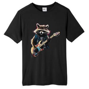 Raccoon Playing Guitar Funny Rock Music Metal Guitar Player Tall Fusion ChromaSoft Performance T-Shirt