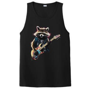 Raccoon Playing Guitar Funny Rock Music Metal Guitar Player PosiCharge Competitor Tank