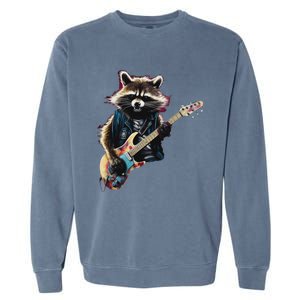 Raccoon Playing Guitar Funny Rock Music Metal Guitar Player Garment-Dyed Sweatshirt