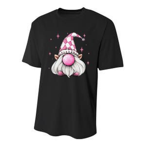 Retro Pin.K Gnomes Blowing Santa Christmas Family Matching Youth Performance Sprint T-Shirt