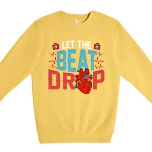 Rn Phrase Hospital Pvst Adenosine Let The Beat Drop Nurse Gift Premium Crewneck Sweatshirt