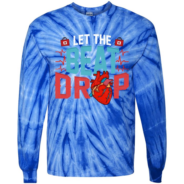 Rn Phrase Hospital Pvst Adenosine Let The Beat Drop Nurse Gift Tie-Dye Long Sleeve Shirt