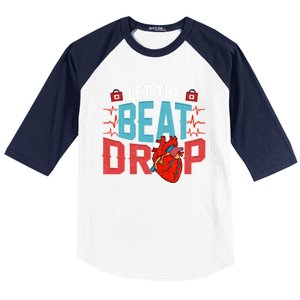 Rn Phrase Hospital Pvst Adenosine Let The Beat Drop Nurse Gift Baseball Sleeve Shirt