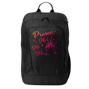 Retro Prosec Ho Ho Ho Funny Presecco Christmas Vacation Gift City Backpack