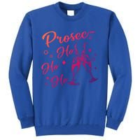 Retro Prosec Ho Ho Ho Funny Presecco Christmas Vacation Gift Tall Sweatshirt