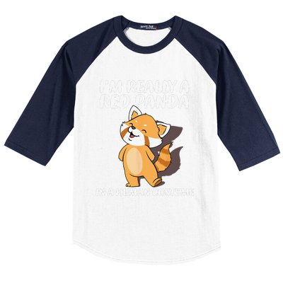 Red Panda Halloween Costume Red Pandas Baseball Sleeve Shirt