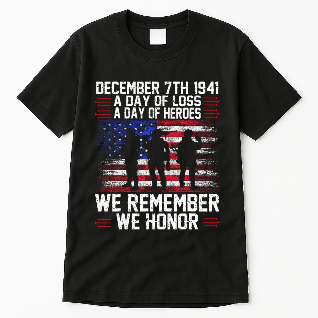 Remember Pearl Harbor 1941 Air Raid Plane Design Tall T-Shirt