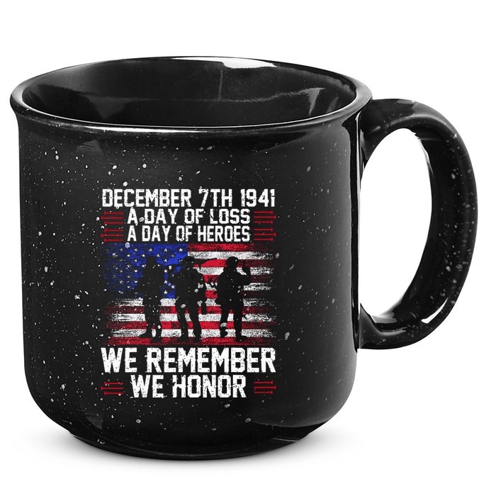 Remember Pearl Harbor 1941 Air Raid Plane Design 15oz Campfire Ceramic Mug