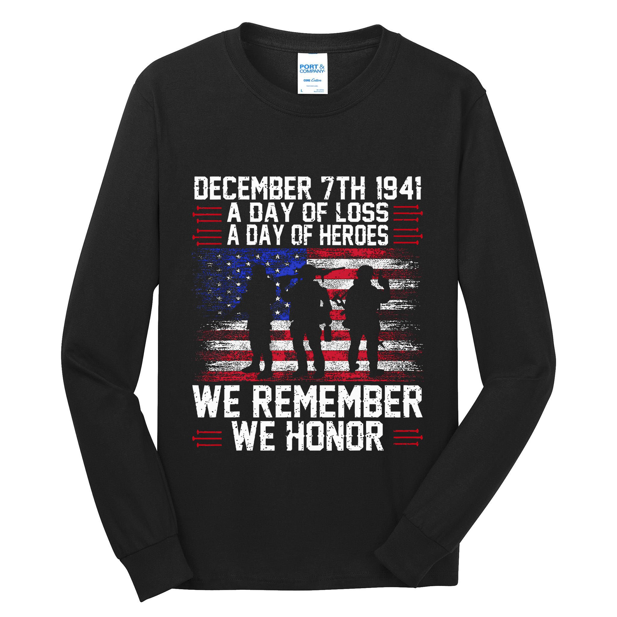 Remember Pearl Harbor 1941 Air Raid Plane Design Tall Long Sleeve T-Shirt