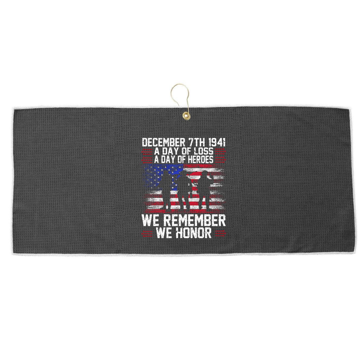 Remember Pearl Harbor 1941 Air Raid Plane Design Large Microfiber Waffle Golf Towel