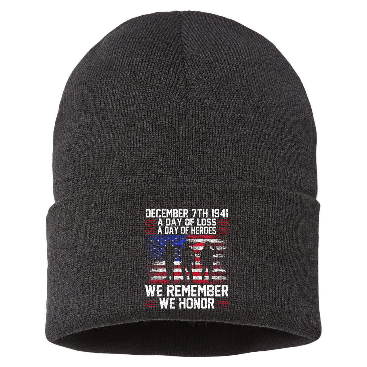 Remember Pearl Harbor 1941 Air Raid Plane Design Sustainable Knit Beanie