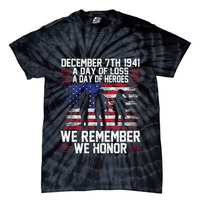 Remember Pearl Harbor 1941 Air Raid Plane Design Tie-Dye T-Shirt