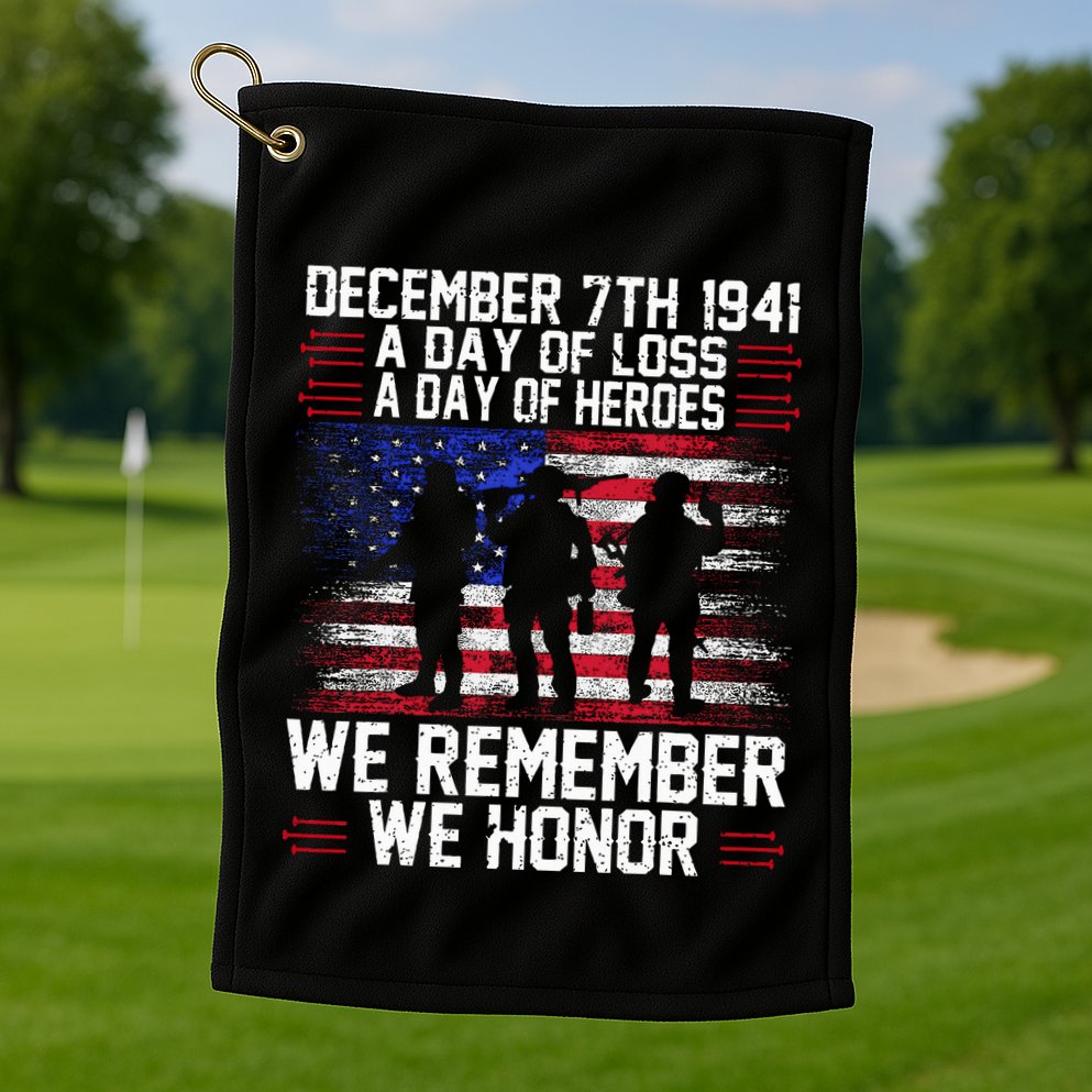 Remember Pearl Harbor 1941 Air Raid Plane Design Golf Towel
