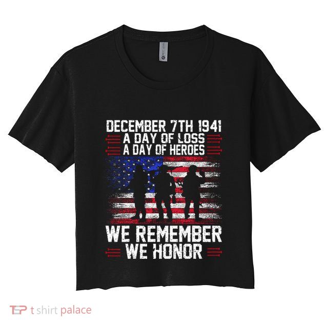 Remember Pearl Harbor 1941 Air Raid Plane Design Crop Top