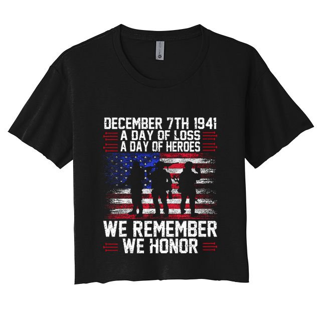 Remember Pearl Harbor 1941 Air Raid Plane Design Crop Top