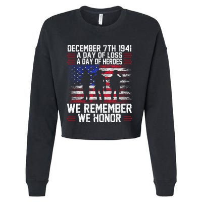 Remember Pearl Harbor 1941 Air Raid Plane Design Cropped Pullover Crew