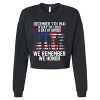 Remember Pearl Harbor 1941 Air Raid Plane Design Cropped Pullover Crew