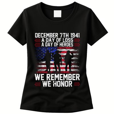 Remember Pearl Harbor 1941 Air Raid Plane Design Womens T-Shirt