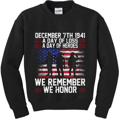 Remember Pearl Harbor 1941 Air Raid Plane Design Kids Sweatshirt