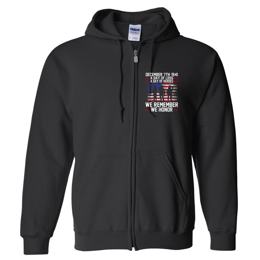 Remember Pearl Harbor 1941 Air Raid Plane Design Full Zip Hoodie