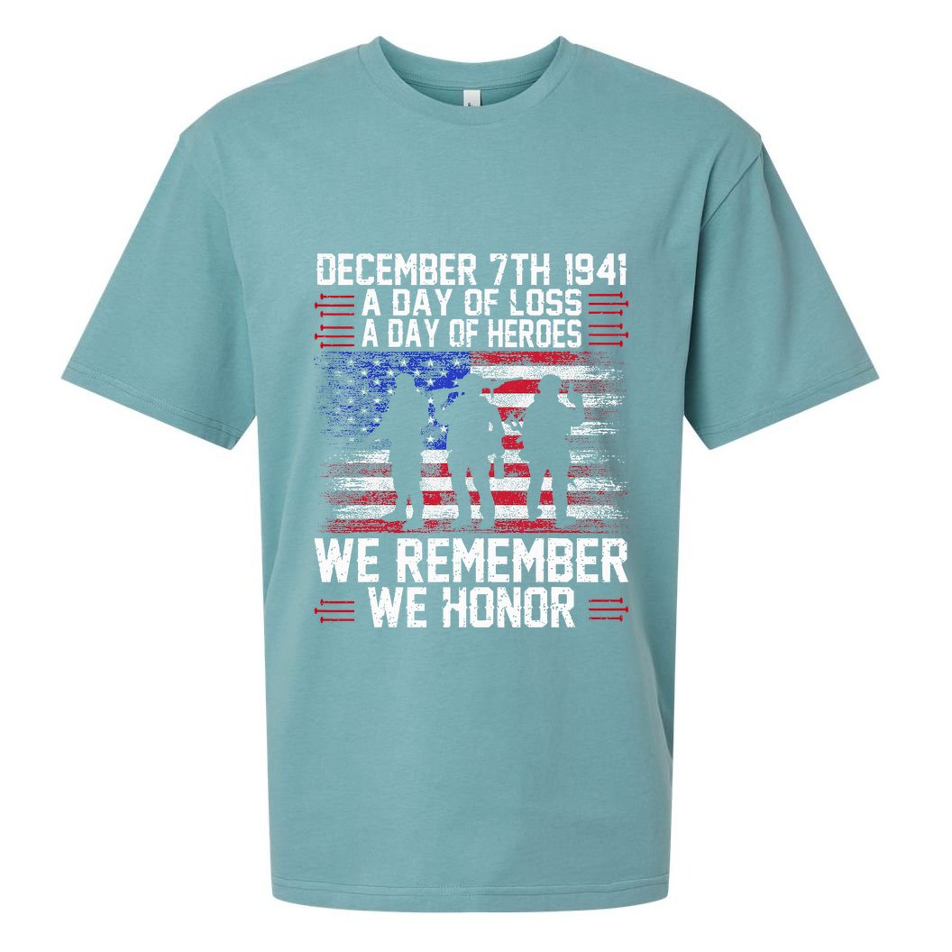 Remember Pearl Harbor 1941 Air Raid Plane Design Sueded Cloud Jersey T-Shirt