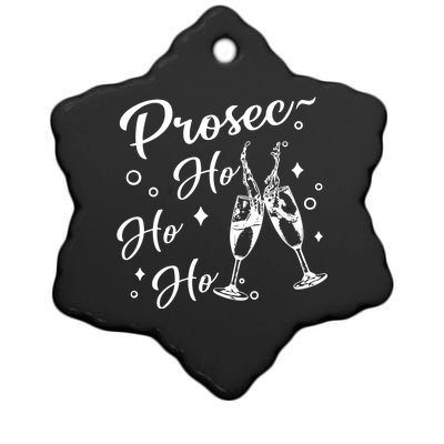 Retro Prosec Ho Ho Ho Funny Presecco Christmas Vacation Gift Ceramic Star Ornament