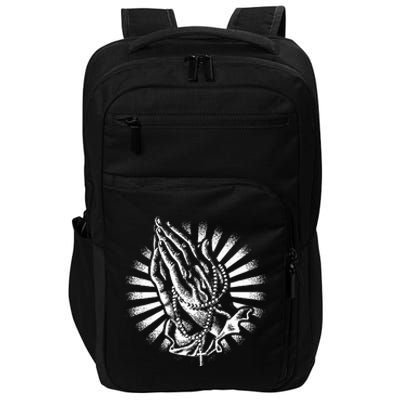 Rosary Praying Hands Believe Faith Jesus Christian Impact Tech Backpack