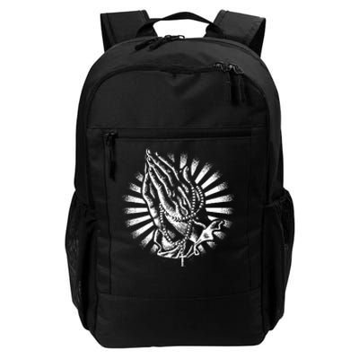 Rosary Praying Hands Believe Faith Jesus Christian Daily Commute Backpack