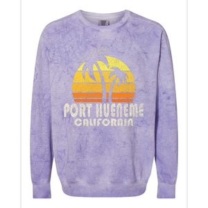 Retro Port Hueneme CA Beach Vacation Colorblast Crewneck Sweatshirt