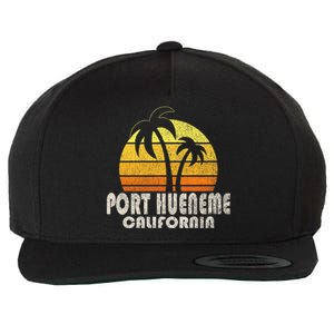 Retro Port Hueneme CA Beach Vacation Wool Snapback Cap